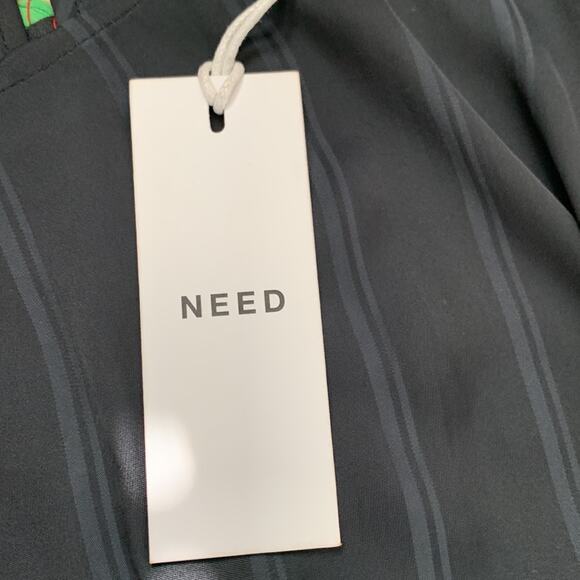 NWT NEED Sydney Black Pinstriped Side Cinch Kaftan Midi Maxi Dress - Picture 6 of 8